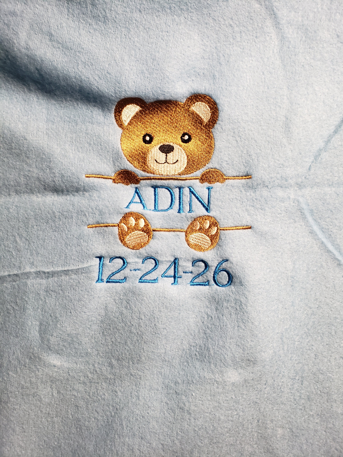 Personalized Embroidered Receiving Blanket