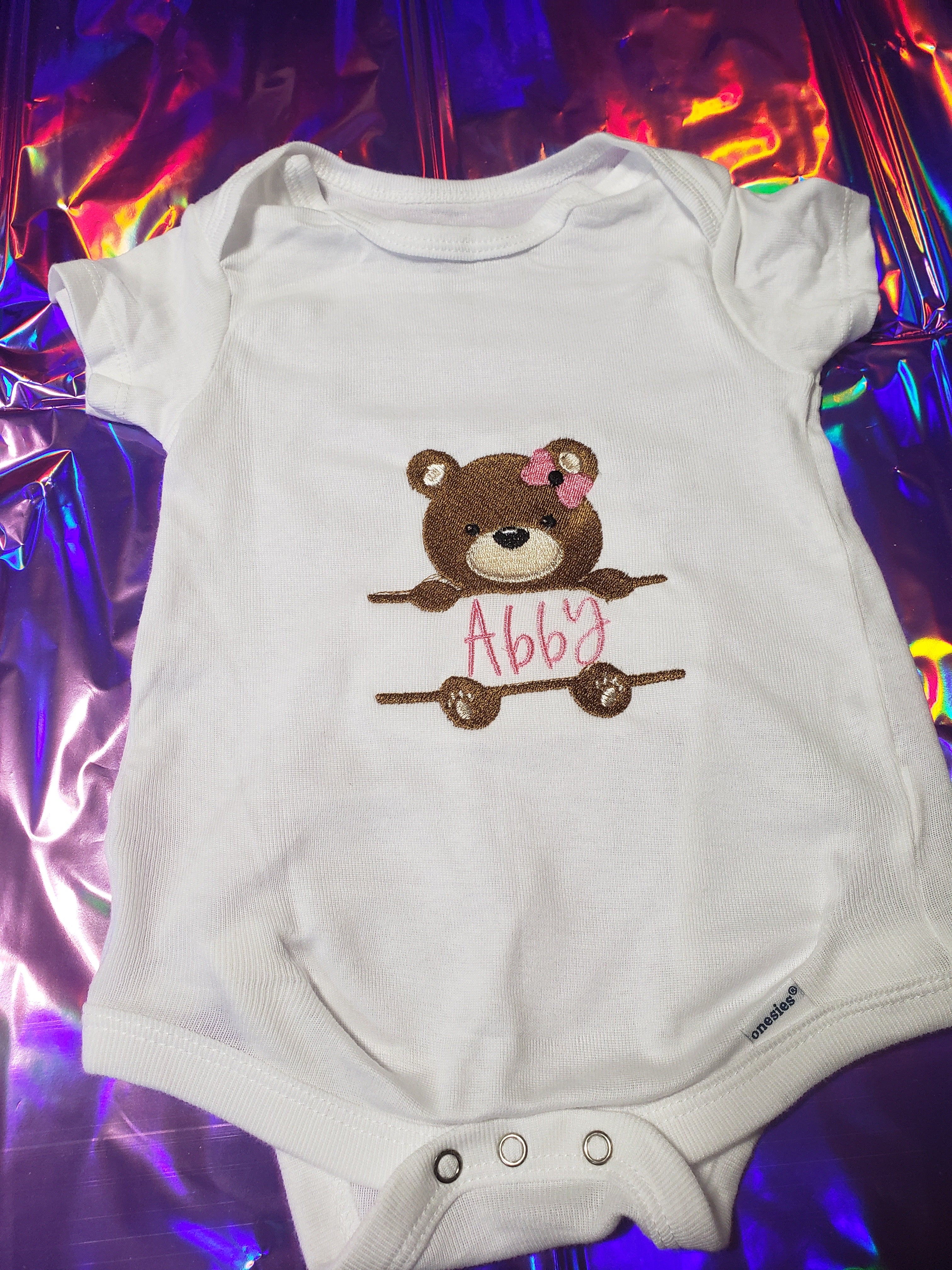 Embroidered Personalized Girl Onesie