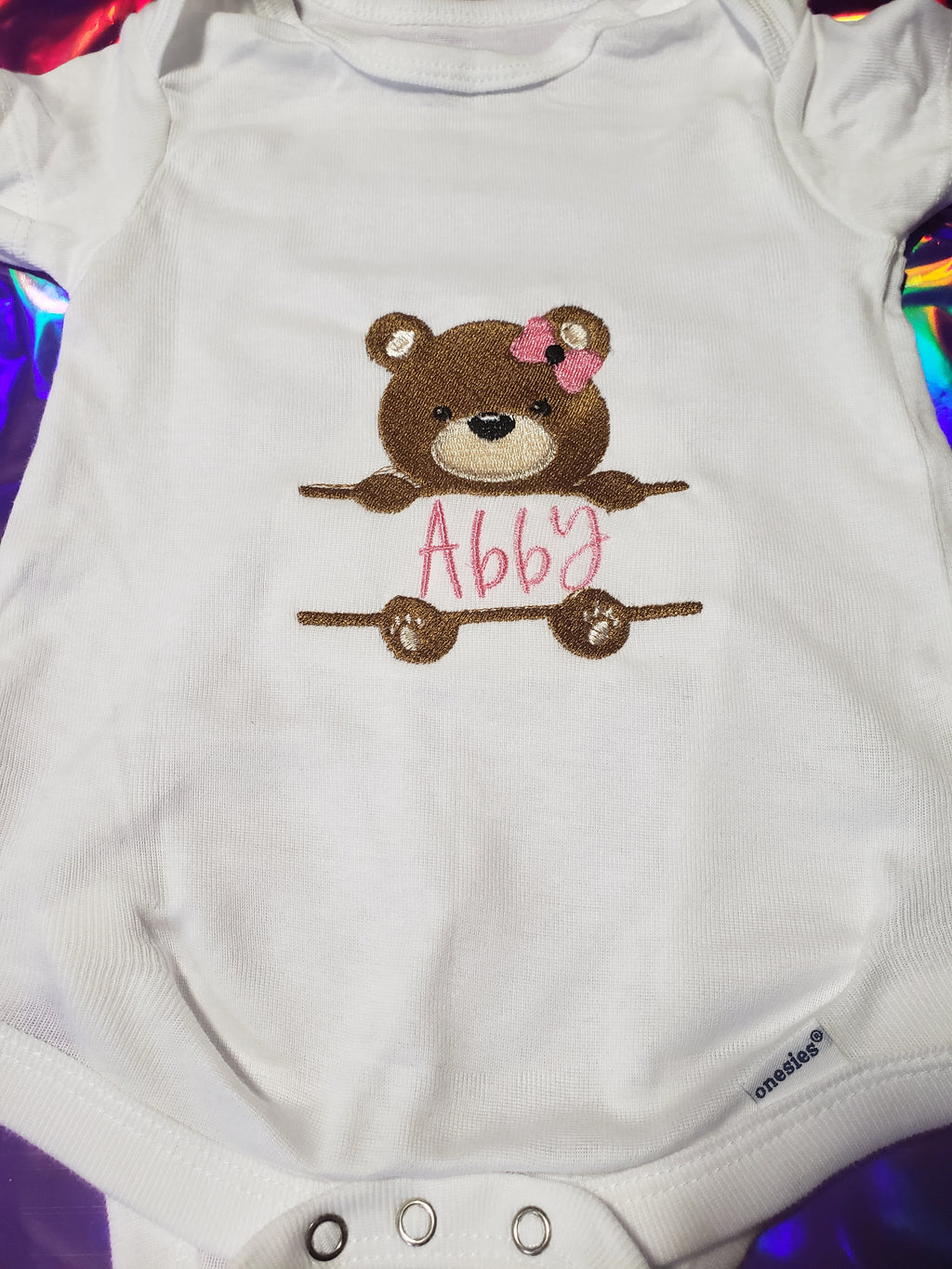 Embroidered Personalized Girl Onesie