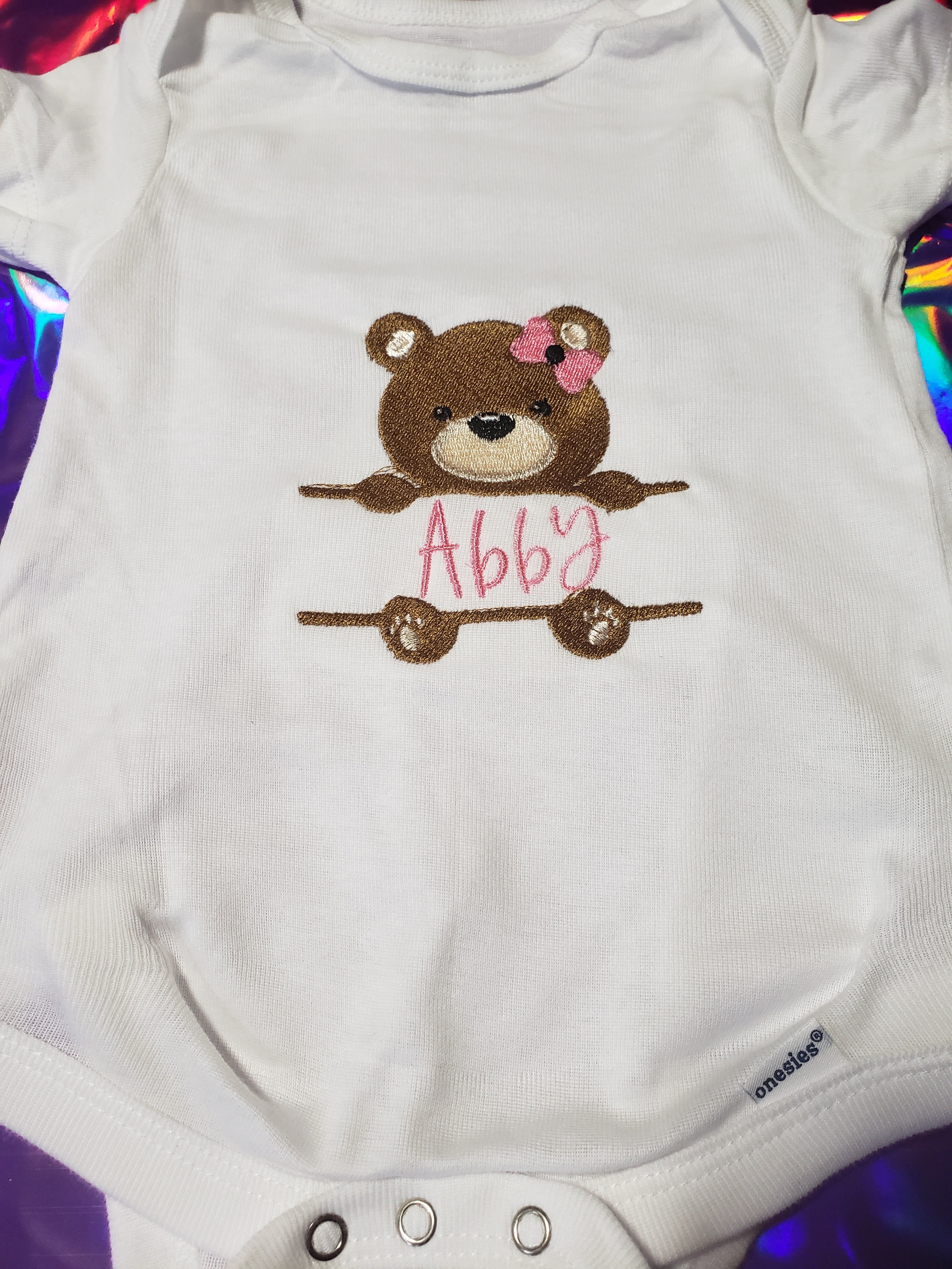 Embroidered Personalized Girl Onesie