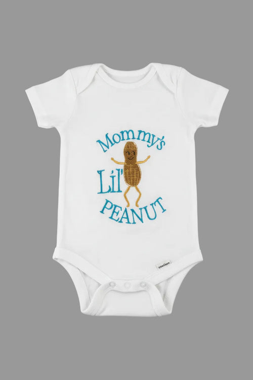 Embroidered lil peanut onesie