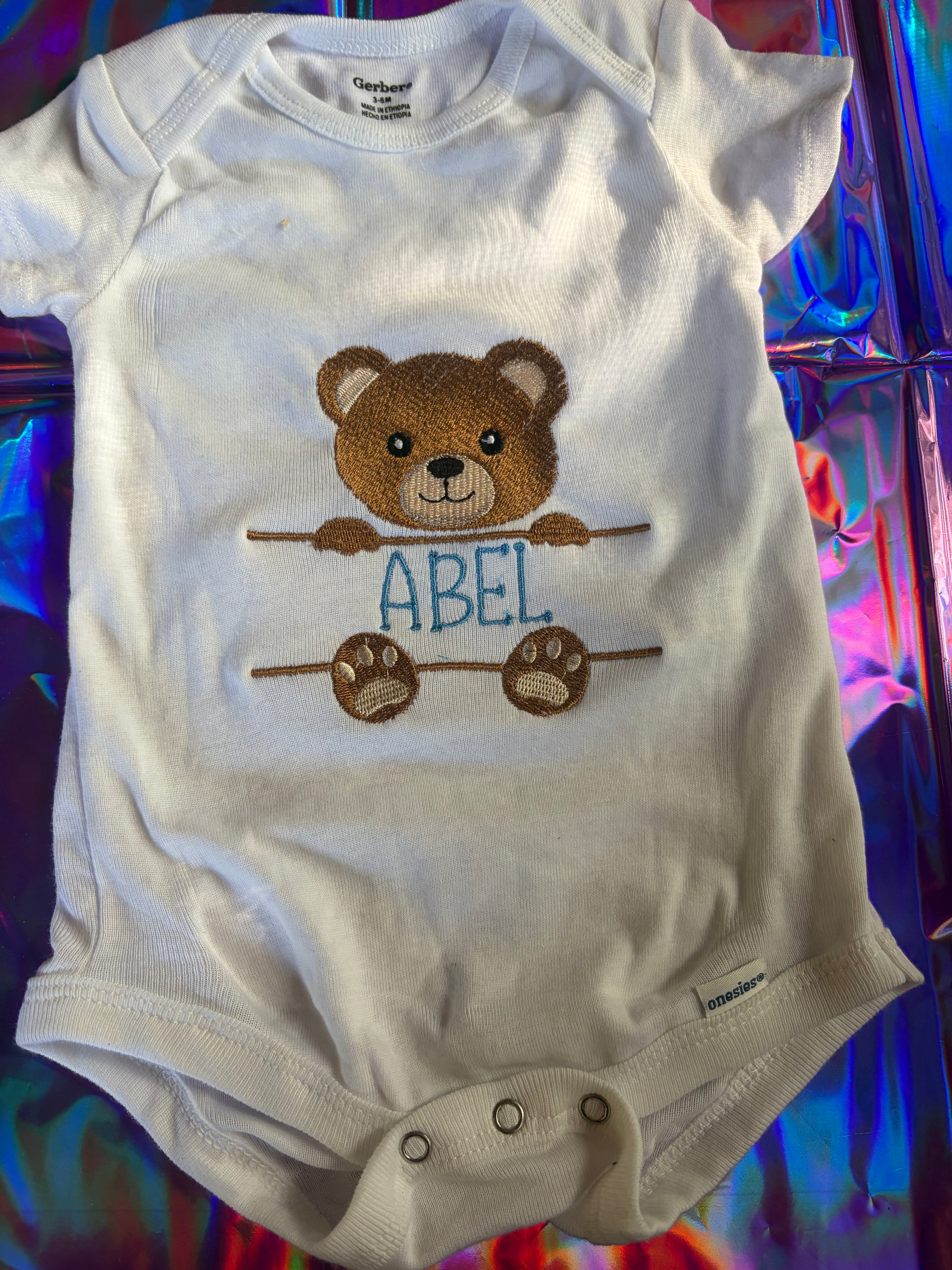 Personalized Embroidered Boy Onesie
