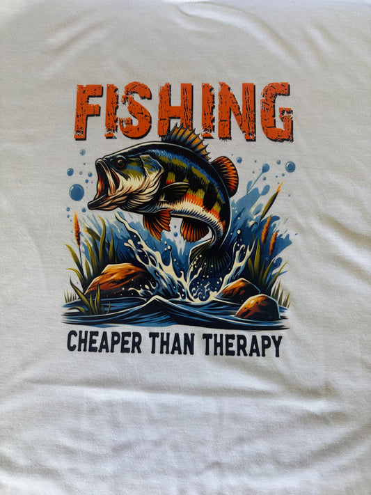 Fishing Cheaper Than Therapy Tshirt