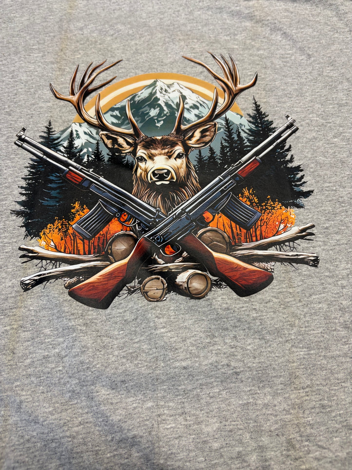 Graphic Deer and Rifle Tshirt
